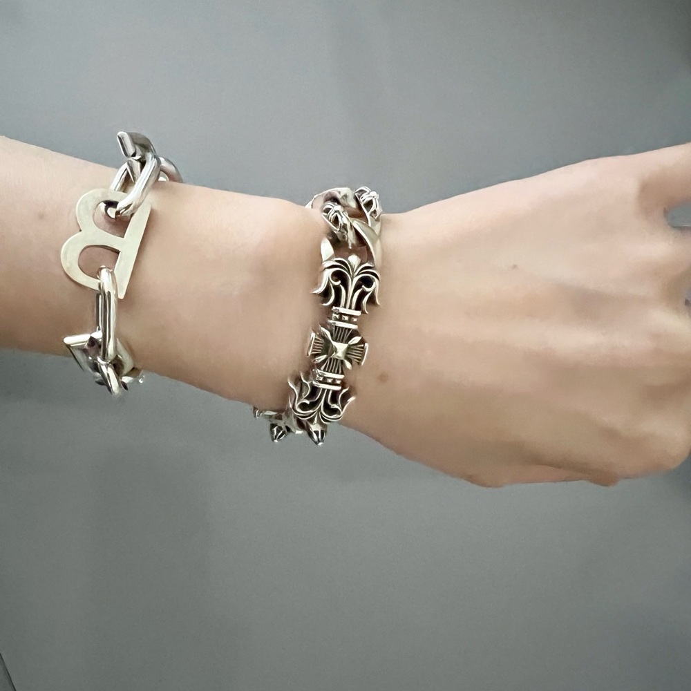 925 Sterling Silver Chain Bracelet 101.81 grams. Unisex